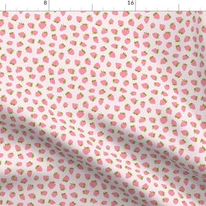 Strawberry Fabric - Strawberries By Littlearrowdesign - Pink White Picnic Summer Fruit Strawberry Cotton Fabric By The Yard With Spoonflower