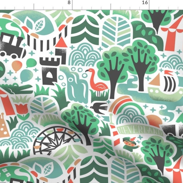 Woodland Fabric - Neverland by studio_amelie - Park Summer Train Fair Children Kids Rooms Nature Adventure Fabric by the Yard by Spoonflower