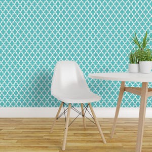 Papel tapiz de cuatro hojas - Turquesa marroquí de Sweetzoeshop - Decoración moderna para el hogar Ropa de cama Ropa de tela de algodón cortada a medida con Spoonflower imagen 3