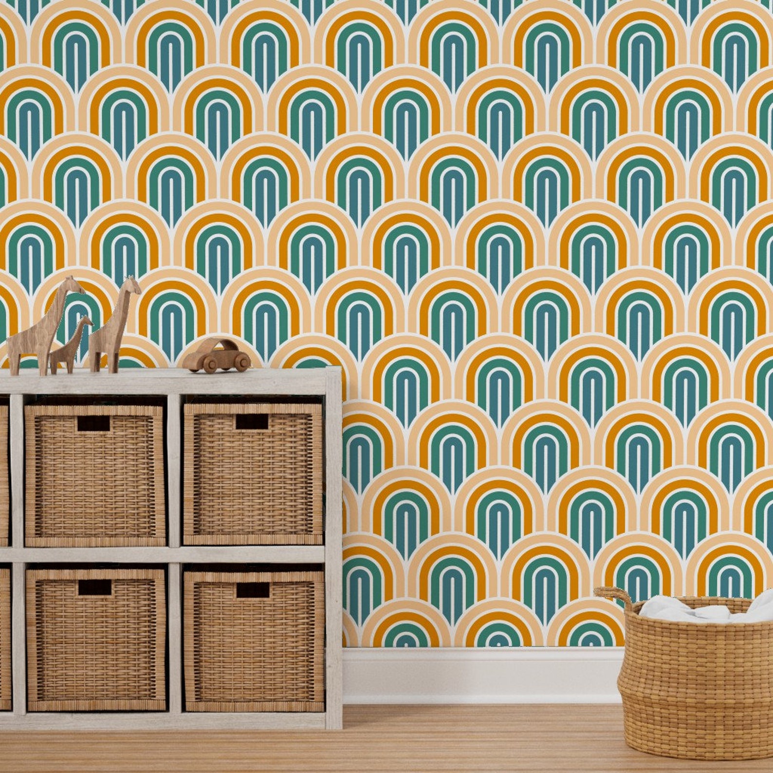 Art Deco Arches Wallpaper Geometric Pattern Art Deco Arch - Etsy