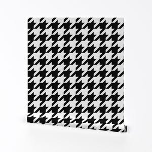 Carta da parati pied de poule - Pied de poule bianco e nero di Mtothefifthpower - Rotolo di carta da parati autoadesiva rimovibile stampata personalizzata di Spoonflower