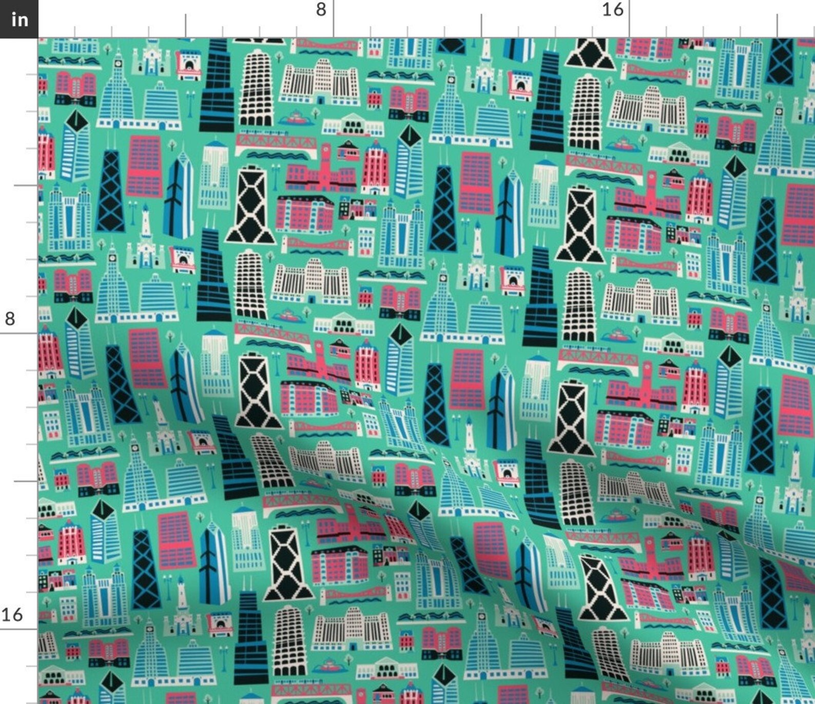 Fabric My Kind Of Chicago By Allisonbeilkedesigns Illinois Etsy
