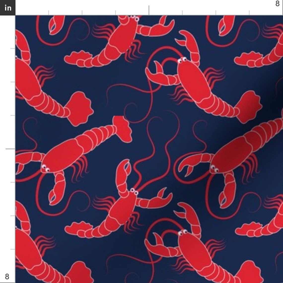 White/Blue/Red Lobsters Woven Polo Romper