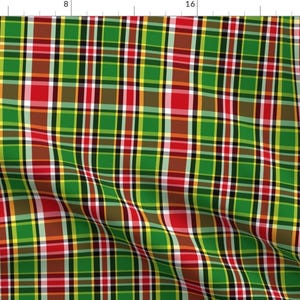 Christmas Plaid Fabric - Christmas Plaid By Leroyj - Red and Green Tartan Holiday Winter Xmas Cotton Fabric By The Yard With Spoonflower