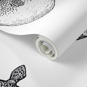 Buffer Fish Peel and Stick Wallpaper - Blowfish Puffer Fish Blowfish Coastal Chic - Removable Wall Decor Art - Pufferfish by eti_enne image 3