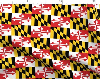 Maryland Fabric  - Maryland Flags By Elramsay - Maryland State Flag Cotton Fabric By The Yard With Spoonflower