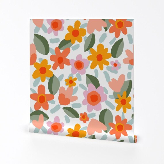 Peel-and-Stick Removable Wallpaper Modern Floral Flowers Garden Spring Blooms Peel-and-Stick Removable Wallpaper Modern Floral Flowers Garden Spring Blooms