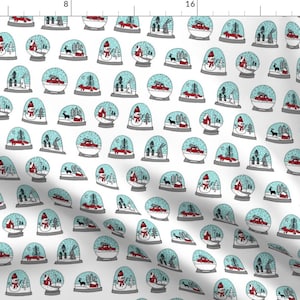 Snowglobe Fabric - Snow Globe Winter Christmas Ornaments Snow Winter Holiday By Andrea Lauren - Cotton Fabric by the Yard with Spoonflower