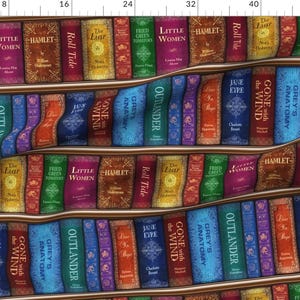 Books Fabric - Teresa's Bookshelf By Sssowers - Library Literary Books Teachers Study School Cotton Fabric By The Yard With Spoonflower image 2