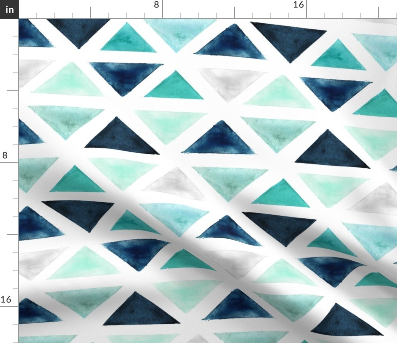 Triangles Fabric Trianglesnauticalcolor by Crystal Walen Etsy