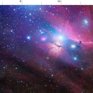 Galaxy Fabric - Purple Horsehead Nebula By Mamastaumps - Galaxy Purple Horeshead Nebula Celestial Cotton Fabric By The Yard With Spoonflower