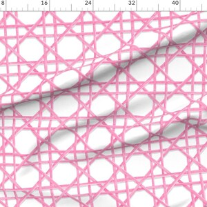 Pink Lattice Apparel Fabric - Woven Valentine by danika_herrick - Chinoiserie Trellis Wicker Preppy Coastal Clothing Fabric by Spoonflower image 2