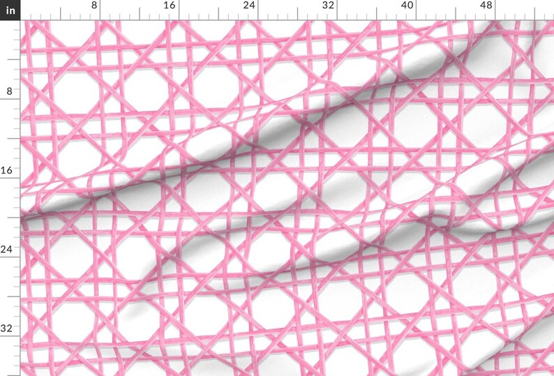 Pink Lattice Apparel Fabric - Woven Valentine by danika_herrick - Chinoiserie Trellis Wicker Preppy Coastal Clothing Fabric by Spoonflower image 2