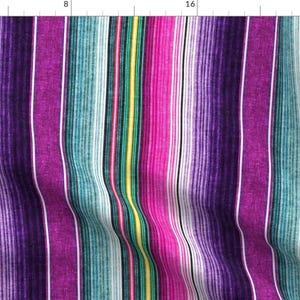 Purple Stripes Natural Fabric - Serape - Purple - Lad19 By Littlearrowdesign - Southwest Stripes Cotton Fabric By The Yard With Spoonflower
