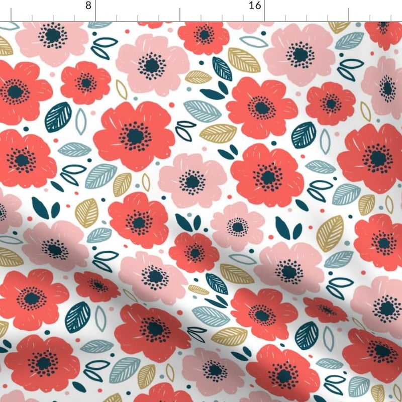 Abstract Poppies Fabric - Etsy Canada