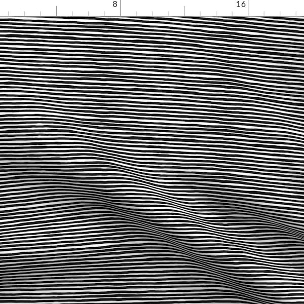 Black Striped Fabric - Marker Stripes By Leanne - Black And White Striped Marker Drawing Minimal Cotton Fabric By The Yard With Spoonflower