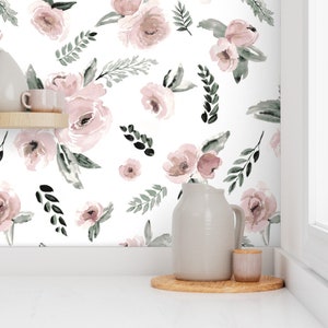 Blush Floral Wallpaper Blushfloral by Northeighty Blush - Etsy