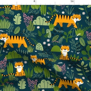 Tiger Fabric - Tiger, Tiger By Jenimp - Tiger Endangered Species Animals Jungle Big Cat Wildlife Cotton Fabric By The Yard With Spoonflower