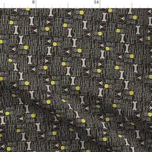 Dogs Fabric - Dog&#39;s Life - Pets Black, Green, Pink By Heatherdutton - Dogs Life Words Bones Black Cotton Fabric By The Yard With Spoonflower