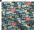 Retro Fabric - Make It Snappy! (Midnight) By Pennycandy - Vintage Retro Camera Hipster Cotton Fabric By The Yard With Spoonflower