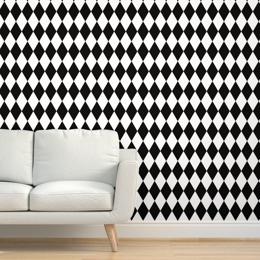 Modern Nursery Wallpaper Harlequin Black White by Sunny - Etsy
