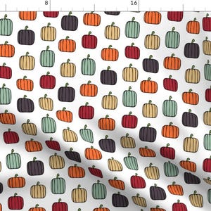 Thanksgiving Pumpkins Fabric - Multi Pumpkins - Fall Colors By Littlearrowdesign - Thanksgiving Cotton Fabric By The Yard With Spoonflower