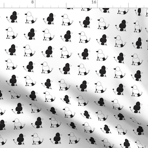 Black + White Poodle Fabric - Poodle Yin Yang 2 By Booboo Collective - Pet Poodle Home Decor Cotton Fabric By The Yard With Spoonflower