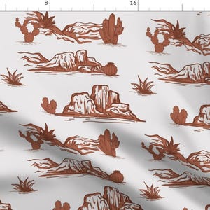 Rustic Fabric - Western Toile Medium by hansonhomesolutions -  Cowboy Cowgirl Cactus Desert Lodge Western Fabric by the Yard by Spoonflower