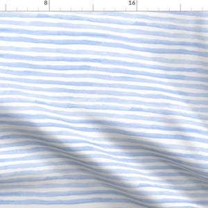 Stripes Fabric -Capri Stripe Blueberry By Lilyoake- Watercolor Stripes Nursery Apparel Upholstery Cotton Fabric By The Yard With Spoonflower