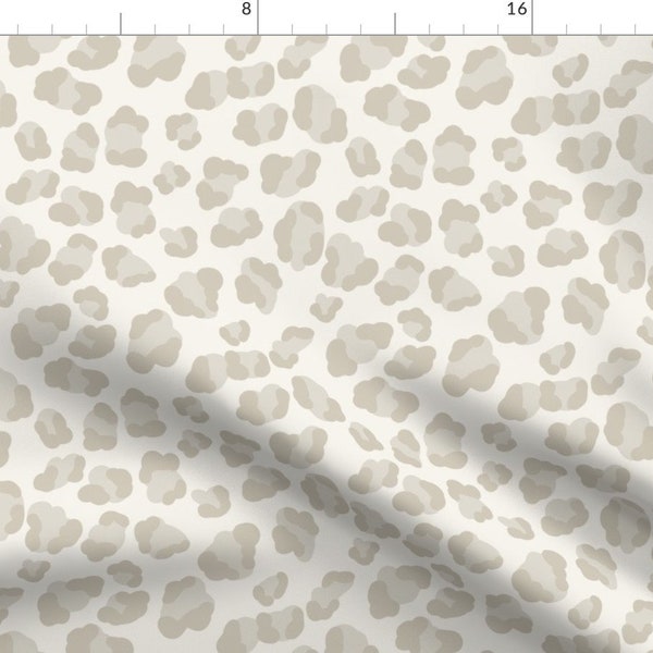 Tan Animal Print Fabric - Leopard Taupe by designed_by_debby - Neutral Beige Leopard Cheetah Safari Fabric by the Yard by Spoonflower