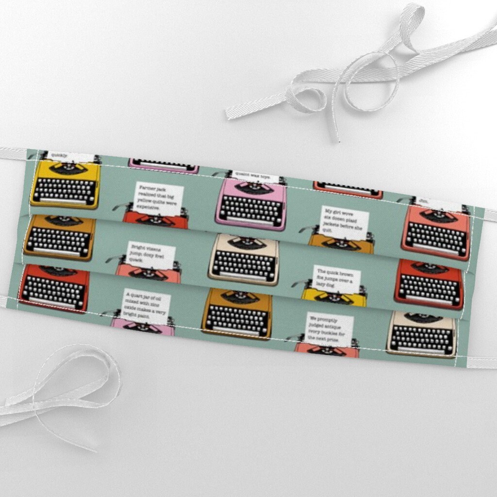 Typewriter Fabric Pangram Typewriters Vintage Retro Text Etsy