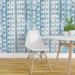 Mud Cloth Wallpaper - Rustic Indigo Large Vertical By Alison Janssen - Custom Printed Removable Self Adhesive Wallpaper Roll by Spoonflower