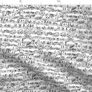 Sheet Music Fabric -Hand Written Sheet Music Small By Thinlinetextiles- Sheet Notes Music Theater Cotton Fabric By The Yard With Spoonflower
