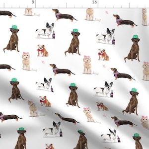 White Dog Breed Pattern Fabric - Dogs Of Insta By Theartwerks - Dog Pets Household Fabric Cotton Fabric By The Yard With Spoonflower