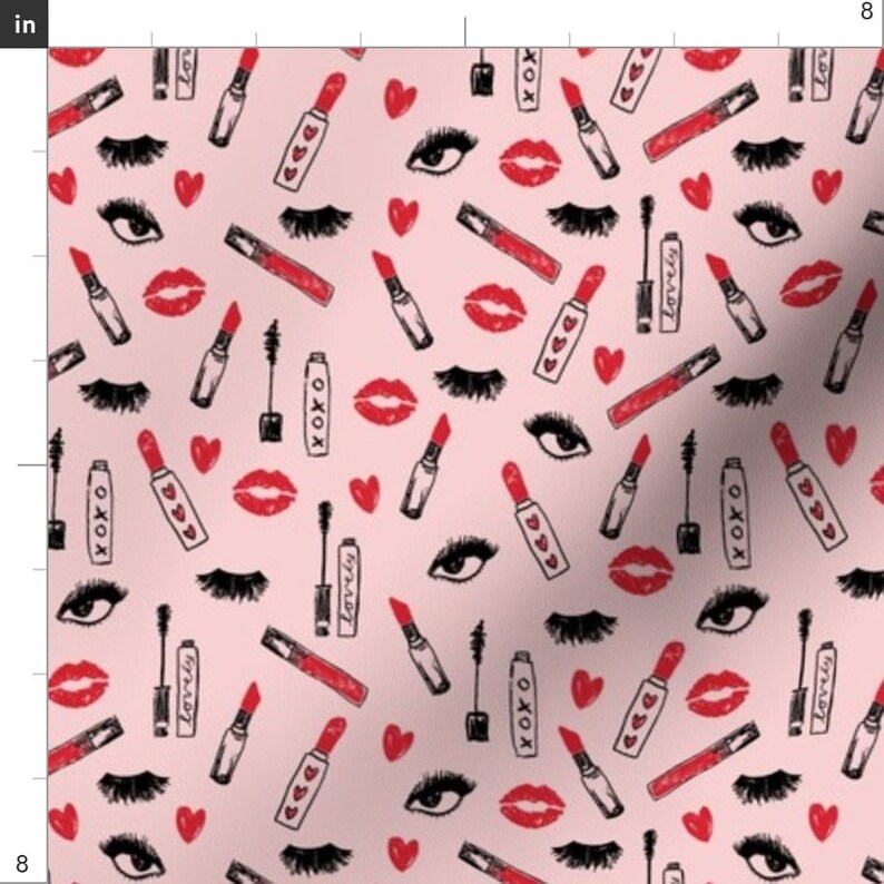 Makeup Fabric Makeup Fabric Lipstick Fabric Lips Fabric Etsy