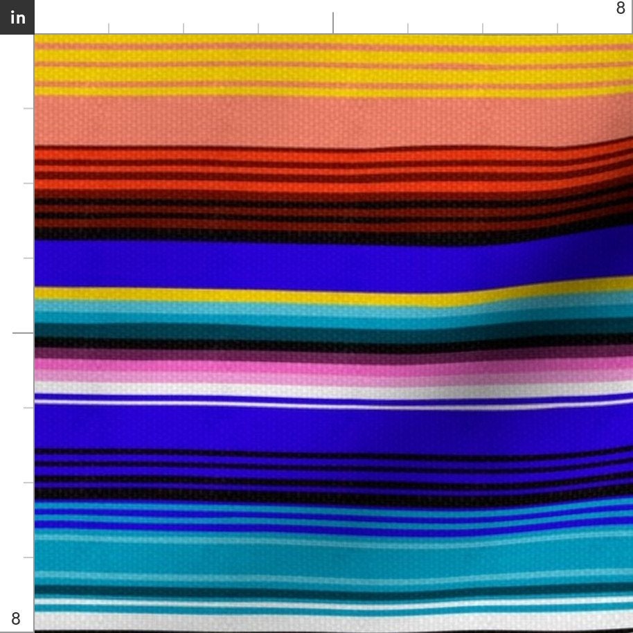 Serape Fabric Mexican Stripes by Vannina Mexican Stripes Blue