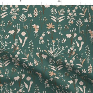 Wildflowers Fabric - Wildflower Study Teal By Holli Zollinger - Wildflower Floral Teal Botanicals Cotton Fabric By The Yard With Spoonflower