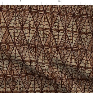 Tiki Fabric - Tongan Tapa 1c By Muhlenkott - Tiki Hawaiian Mudcloth Tropical Summer Home Decor Cotton Fabric By The Yard With Spoonflower