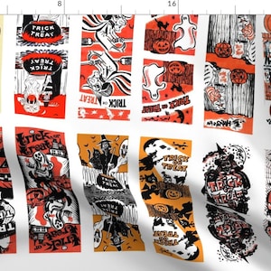 Halloween Fabric - Halloween Treat Bags By Heidikenney - Halloween DIY Cut and Sew Haunted Scary Cotton Fabric By The Yard With Spoonflower