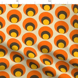70s Fabric - 70s Dot Eye By Bruxamagica - 70s Cotton Fabric By The Yard With Spoonflower