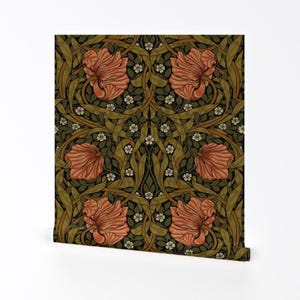 Art Nouveau Floral Removable Peel and Stick Wallpaper - William Morris Opulent - Wall Art Wall Decor - Pimpernel By William Morris by utart