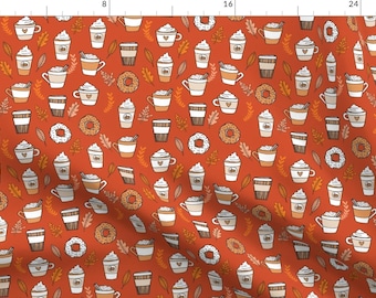 Coffee Fabric - Pumpkin Spice Latte by andrea_lauren - Autumn Fall Donuts Pumpkin Pumpkin Spice Sfaut15 Fabric by the Yard by Spoonflower