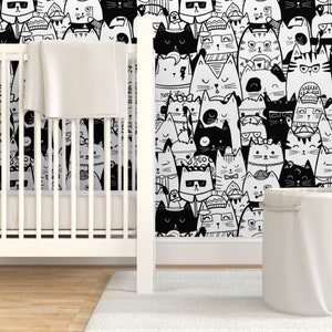 Cats Wallpaper Itty Bitty Kitty Committee by Noondaydesign - Etsy