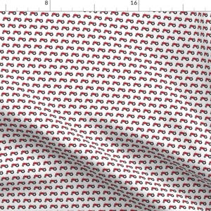 Farm Fabric - (Micro Scale) Red Tractors - Farm Fabric By Littlearrowdesign - Farm Tractors Red Cotton Fabric By The Yard With Spoonflower