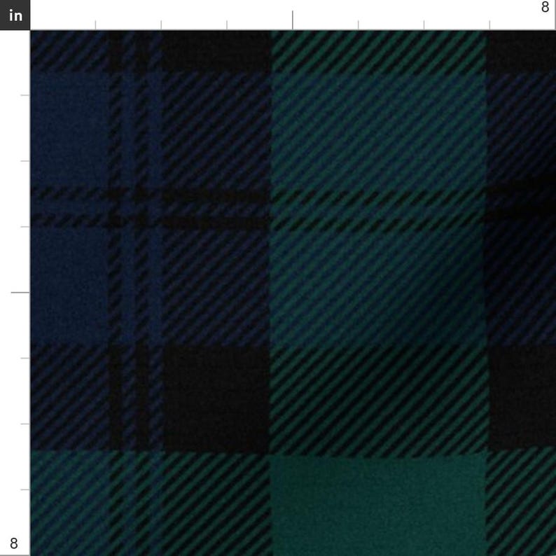Green Blue Tartan Upholstery Fabric- Blackwatch Tartan by peacoquettedesigns - Winter Plaid Scottish Fabric By The Yard With Spoonflower image 4