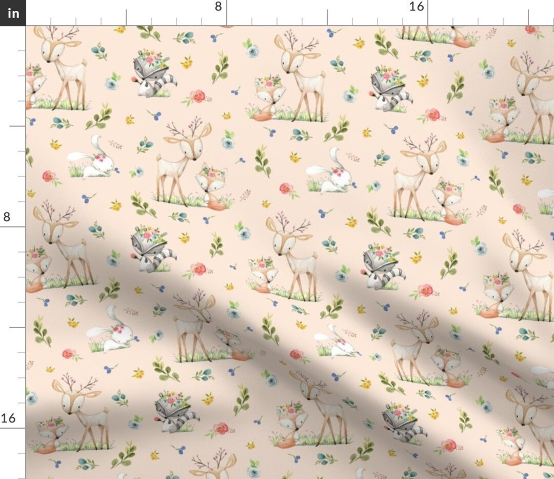 Baby Girl Woodland Nursery Fabric Woodland Friends blush Etsy