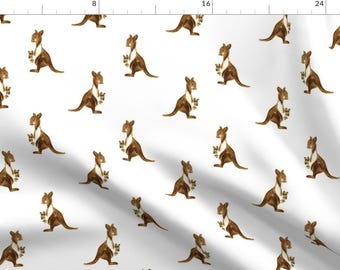 Kangaroo Fabric - Mommy Roo And Joey Too Small By Ivieclothco - Kangaroo Kid's Nursery Decor Cotton Fabric By The Yard With Spoonflower