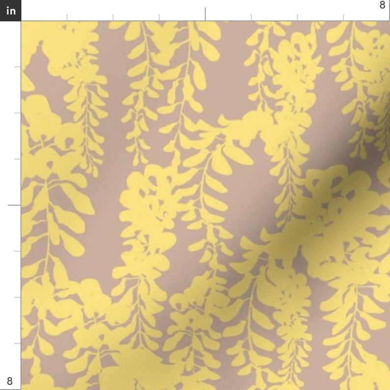 Gray and Yellow Floral Fabric Cascade by Nellig Summer Etsy