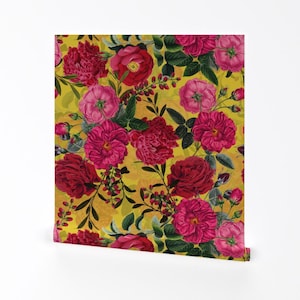 Moody Florals Removable Peel and Stick Wallpaper - Botanical Historical Nostalgic - Wall Art Wall Decor - Pierre-joseph Redout by utart