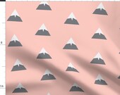 Outdoor Fabric - Snowy Mountain Peach By Portage And Main - Shapes Cotton Fabric By The Yard With Spoonflower